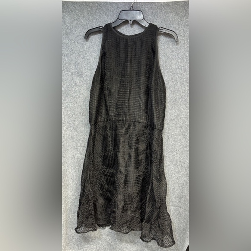 Heidi Weisel Mixit black window pane lined sleeveless dress size 14